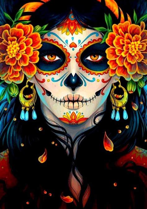 Mexican Sugar Skull Celebrate Day Of The Dead Sugar Skull Art Skull Art Sugar Skull Makeup