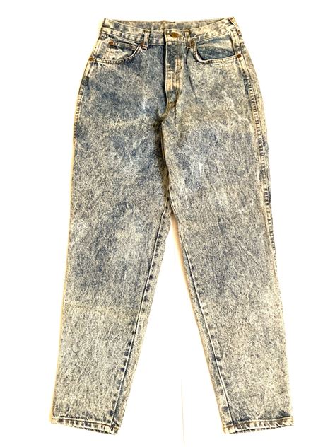 Vintage Acid Wash High Waisted Jeans 29 Chic Blue Stone Wash Etsy