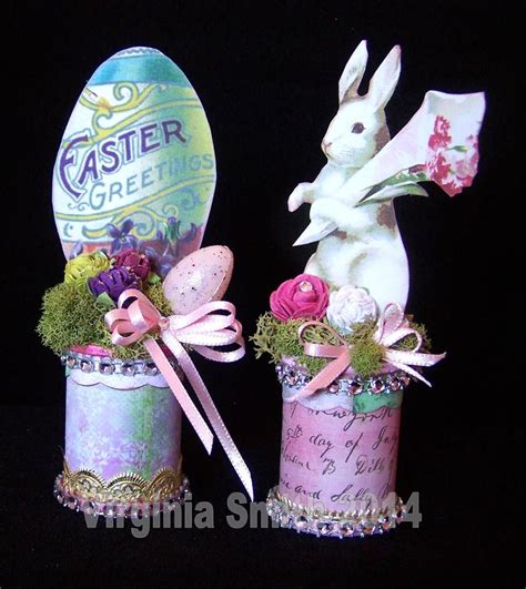 Easter Egg And Easter Bunny On Thread Spools Spring Easter Crafts