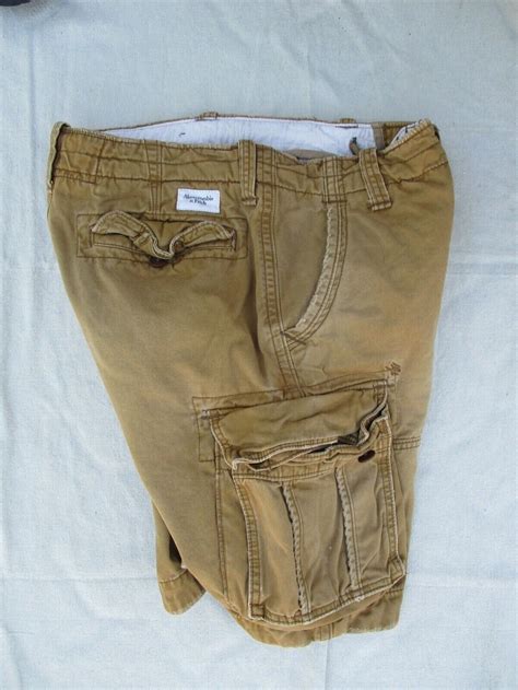 abercrombie fitch rn75654 heavyweight tan military cargo shorts 30 ebay