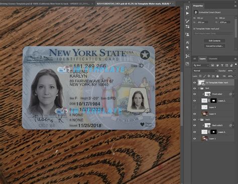 New York Id Card Psd Template New 1200dpi