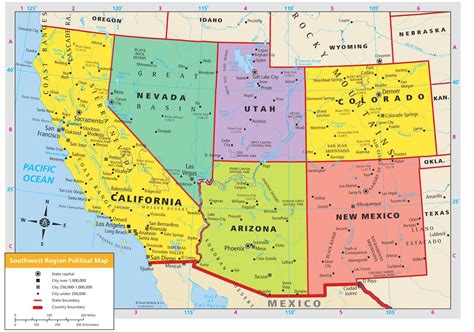 Cartina Ovest Stati Uniti