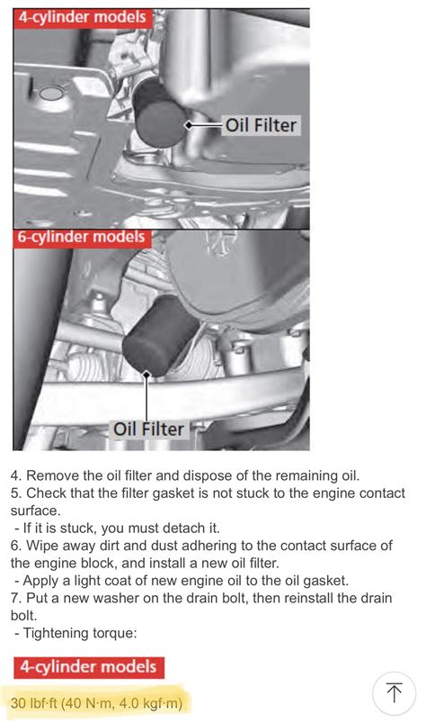 Torque Specs For An Engine Oil Filter Drive Accord Honda Forums