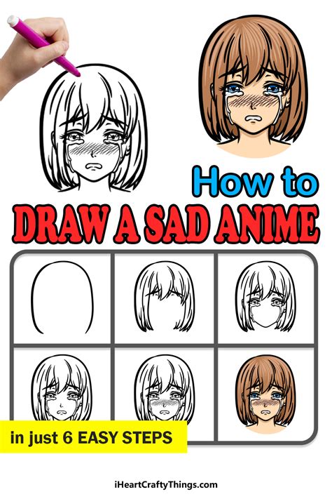 Sad Anime Drawing How To Draw A Sad Anime Step By Step Vlrengbr