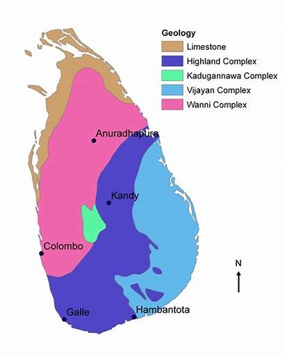 Lanka Sri Map Geography Geological Physical Major
