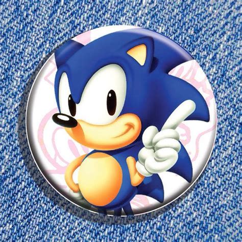 Sonic The Hedgehog Badge 225 Button Vintage Style Sega Pin Sonic