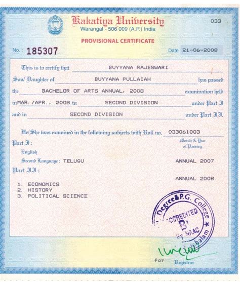 Qualified credits earned in fulfillment of this certificate program may be. Kakatiya University Convocation Certificate Onlinekakatiya ...