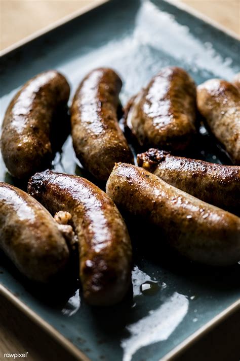 Homemade Pork Sausages For Dinner Premium Image By