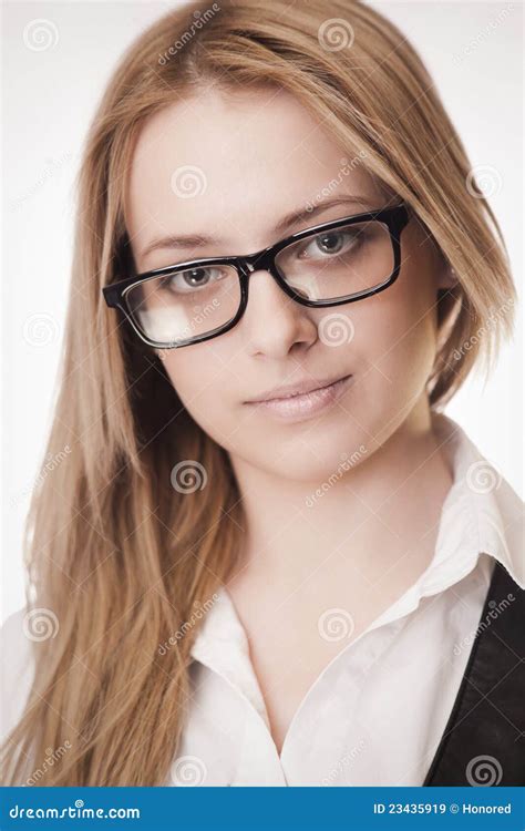 Cute Girl Wearing Glasses Stock Image Image Of Caucasian 23435919
