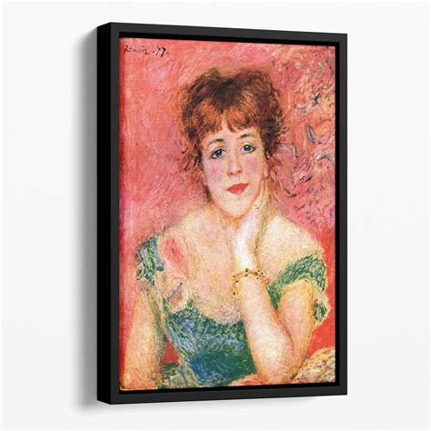 Portrait Of Jeanne Samary By Renoir Floating Framed Canvas Canvas Art