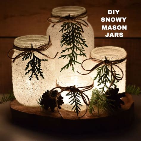 Diy Snowy Mason Jar Luminaries Quick And Easy Christmas Mason Jars