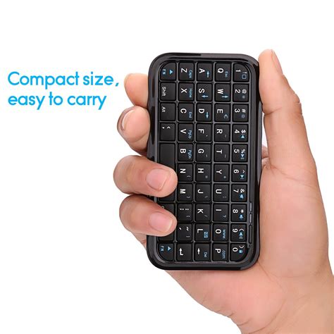 Black Mini Bluetooth Wireless Keyboard For Smartphones Ipad Iphone And
