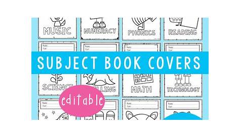 Book Covers for Subjects - Editable to Colour In by From the Pond