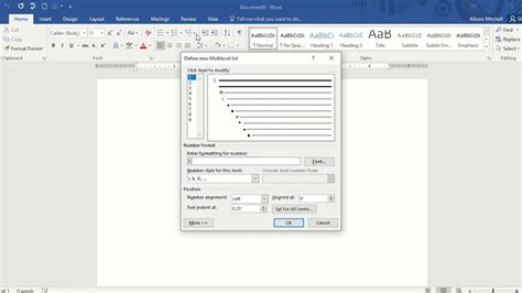 Defining New Multilevel Lists In Microsoft Word Youtube