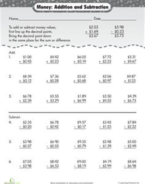 Find level 1 maths practice tests for 2021. Adding and Subtracting Money Worksheets | Money worksheets ...