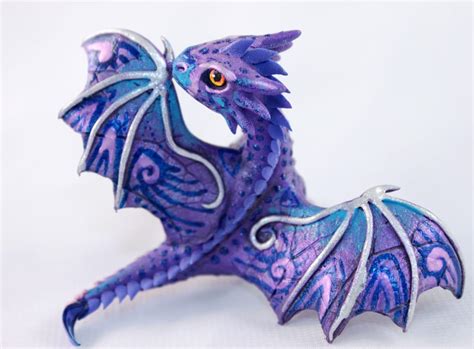 Little Dragon Cute Lavender Purple Oriental Dragon Fantasy