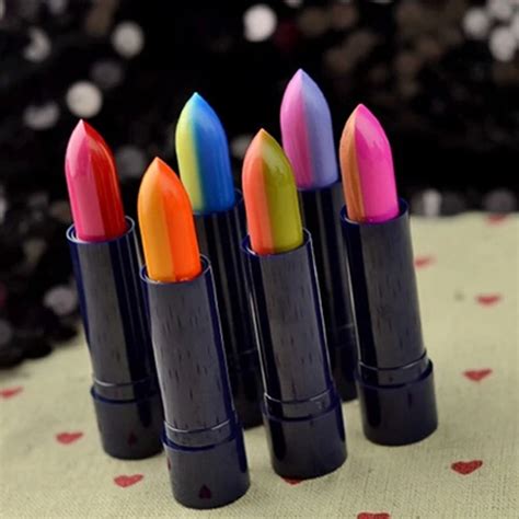Six Colors Long Lasting Mixed Colors Lipstick Rainbow Gradient Color