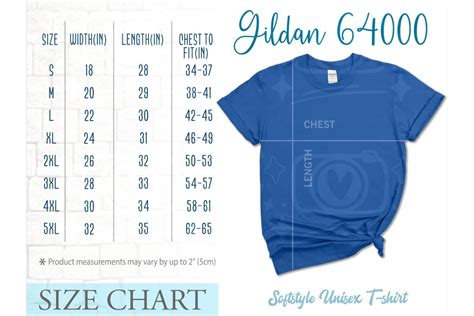 Gildan Size Chart Graphic By Thecrownmockup · Creative Fabrica