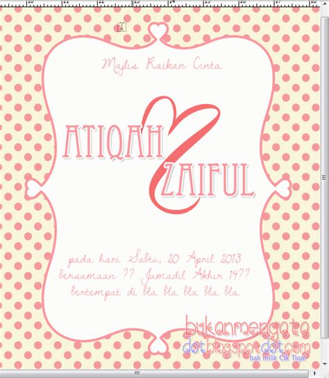 2.bagi anda yang nak buat sendiri, beli sendiri kad, sampul dan print sendiri. tutorial DIY kad kahwin sendiri | Belog Cik Tiqa