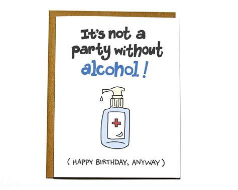 Funny Happy Birthday Alcohol Covid Card Etsy