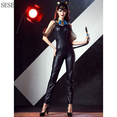 seseria halloween costumes adult women deluxe faux leather cat lady catwoman costume catsuit