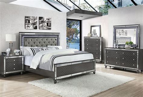 What size no matter what you're looking for in a king bedroom set, we've got something to suit your needs just visit your local badcock home furniture. Buy Refino Grey 5 PC King Bedroom Set - Part# | Badcock & More