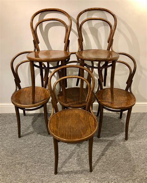 Set Of 6 Bentwood Cafe Chairs 725785 Uk