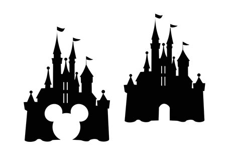 Mickey Silhouette Disney Castle Svg
