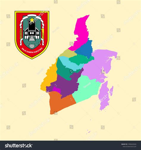 Colored Map Logo Kalimantan Selatan South Stock Vector Royalty Free