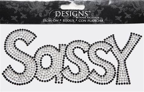 Designs™ Iron Ons Everyday Rhinestone Applique Word Sassy 3x6in