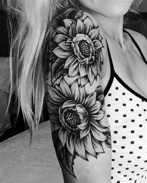 Sunflower Arm Tattoo Black And White Viraltattoo