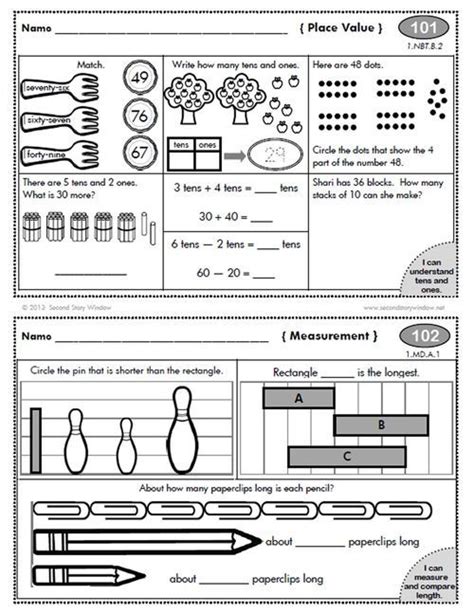 1st Grade Common Core Homework Add On Pack 1st Grade Math Worksheets