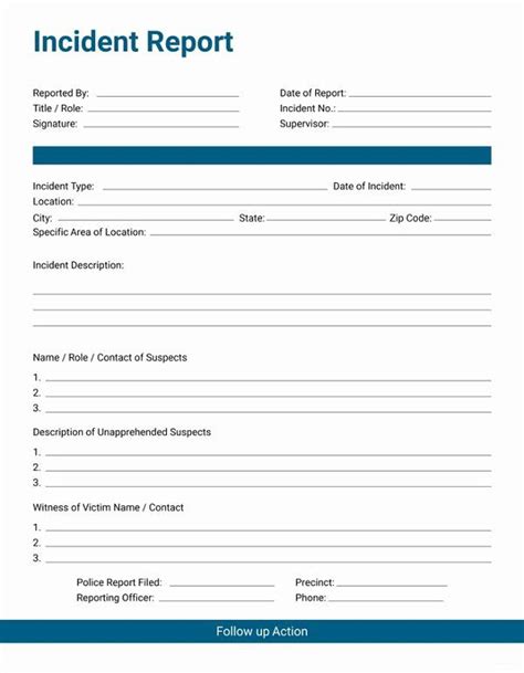 Free Printable Incident Report Form Printable Templates