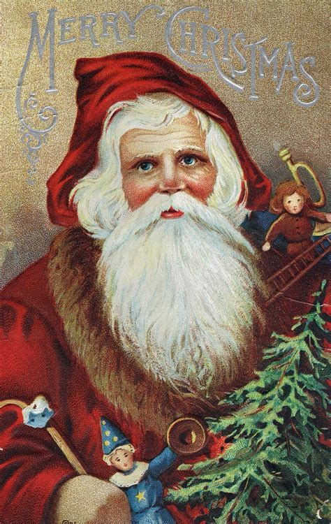 Old World Santa Christmas Postcard Vintage Christmas Cards Vintage Santas