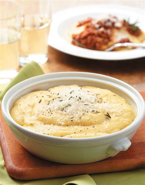 Polenta, parmesan, milk, chicken broth and butter. Creamy Polenta Recipe