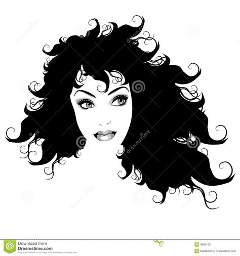 Woman Long Hair Outline 2 Royalty Free Stock Photo Image 4609105