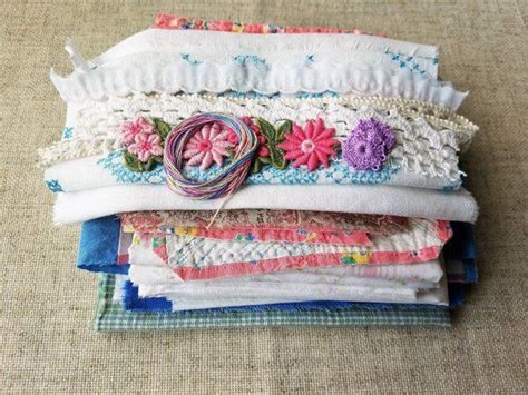 Mixed fabric scrap pack slow stitching bundles of inspiration craft