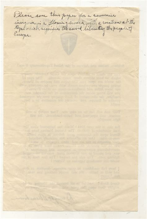 Military Antiques And Museum Uwp 0044 Wwii Us D Day Letter From
