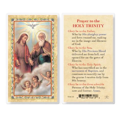 Holy Trinity Prayer Fratelli Bonella Laminated Prayer Card 25 Pack Ebay