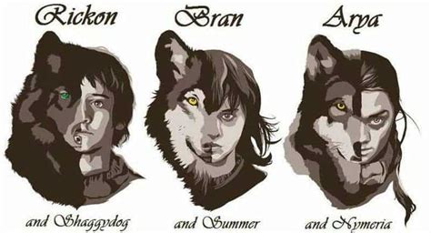 Game Of Thrones The Starks Their Dire Wolves Dravens Tales From The