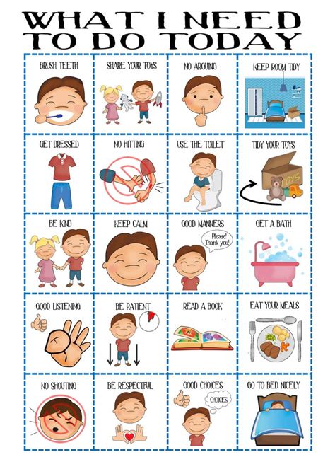 Boys Routine Chart Kids Daily Planner Kids Routine Visual