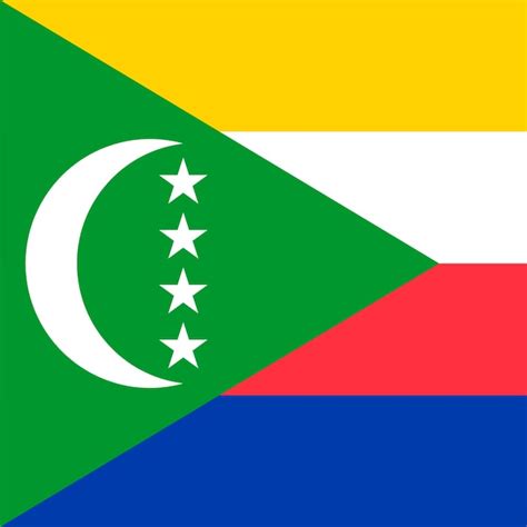 Ilustração Em Vetor De Cores Oficiais Da Bandeira De Comores Vetor