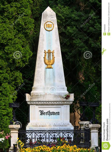 Beethoven Grave At Vienna Central Cemetery Stock Photo