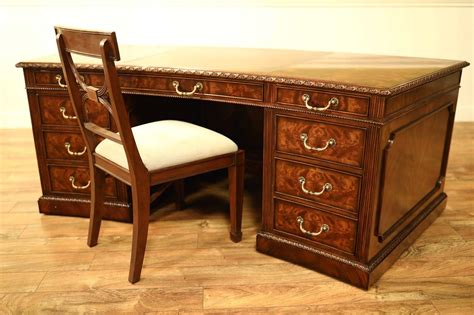 Shop executive desks at chairish, the design lover's marketplace for the best vintage and used furniture, decor and art. Leather Top Mahogany Executive Desk, Fine Antique Reproducti