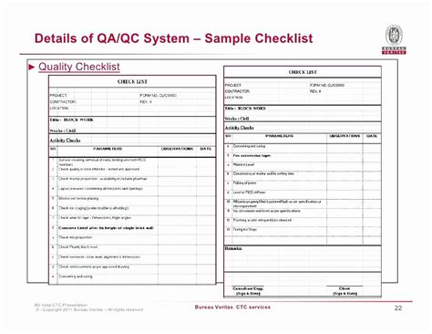 Quality Control Form Template