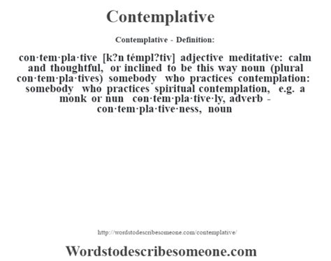 Contemplative Definition Contemplative Meaning Words To Describe