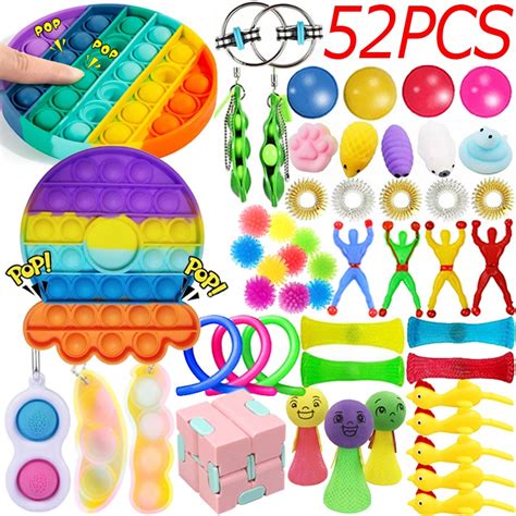 Kit De Fidget Sensorial De 52 Brinquedos Sensoriais Pop Anti Estresse