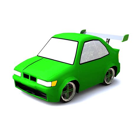 Low Poly Cartoon Car 3d Model Game Ready C4d