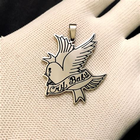 Dove Cry Baby Lil Peep Tattoo Necklace Pendant Chain Etsy