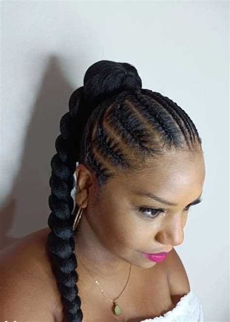 20 Attractive Natural Cornrow Braids Hairstyles For Black Women In 2022 Curlsqueen